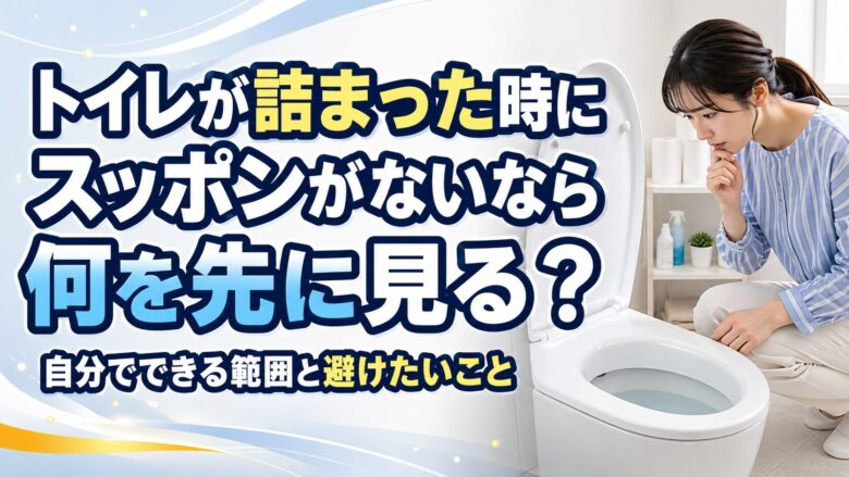 トイレが詰まった時にスッポンがないなら何を先に見る？